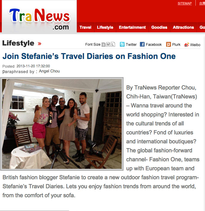 Join Stefanie’s Travel Diaries on Fashion One