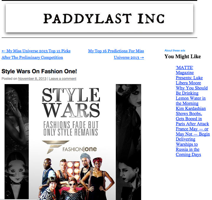 Style Wars On Fashion One!