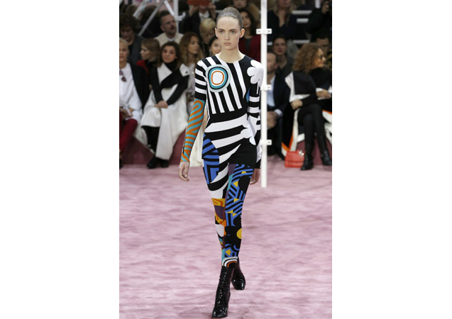 Raf Simons makes a fresh, vibrant, and completely original statement with this graphic jumpsuit for Dior.