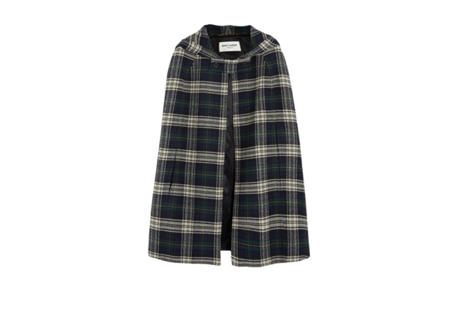 Who could forget Scout's plaid coat? Try a cape for a lady-like edge. Saint Laurent Cape, available at [link href='http://www.net-a-porter.com/intl/product/471920?cm_mmc=ProductFeed-_-Saint_Laurent' target='_blank']Net-a-Porter[/link]. 