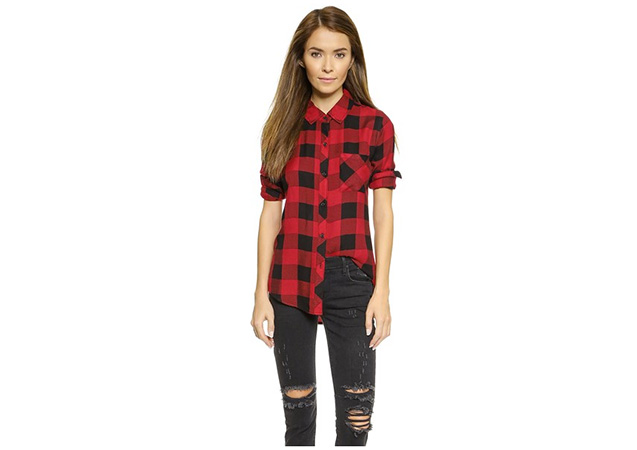 A loose fitted flannel will give you Judd Nelson's bad boy look. Get this one [link href='http://www.shopbop.com/hunter-buttondown-rails/vp/v=1/1516178880.htm?extid=affprg_CJ_SB_US-2205077-Polyvore-2687457' target='_blank']here[/link].