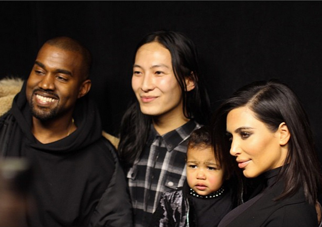 Wang with supporters, Kanye, Kim and North. Photo courtesy of Alexander Wang via [link href='http://instagram.com/alexanderwangny/' target='_blank']Instagram[/link].