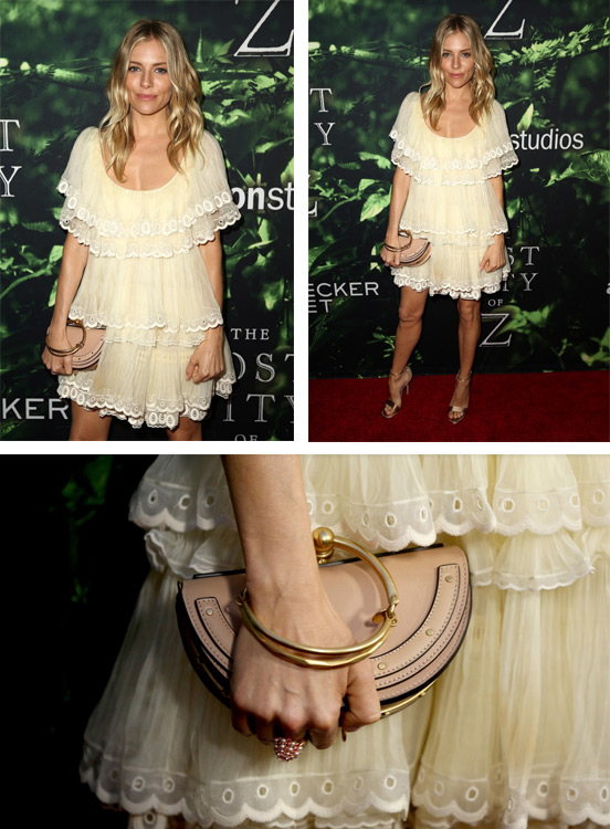 SIENNA MILLER Wears Chloé to the premiere of “The Lost City of Z”