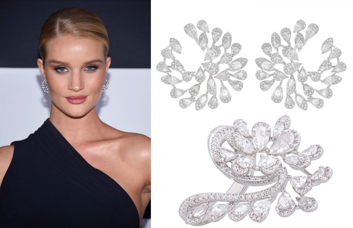 ROSIE HUNTINGTON-WHITELEY WEARS NIRAV MODI JEWELS at The Fast & Furious 8 Premiere