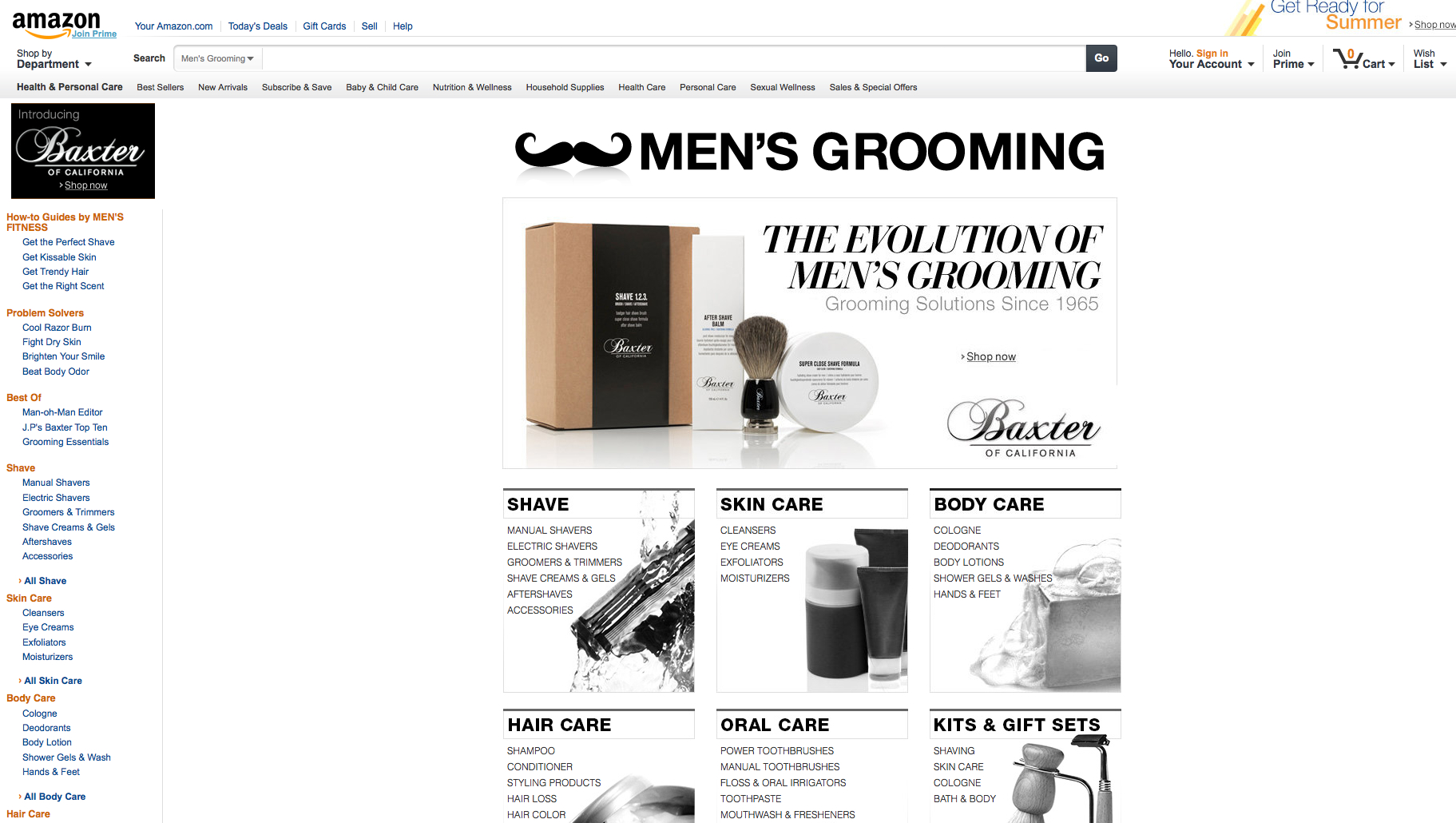 Amazon launches men's grooming store