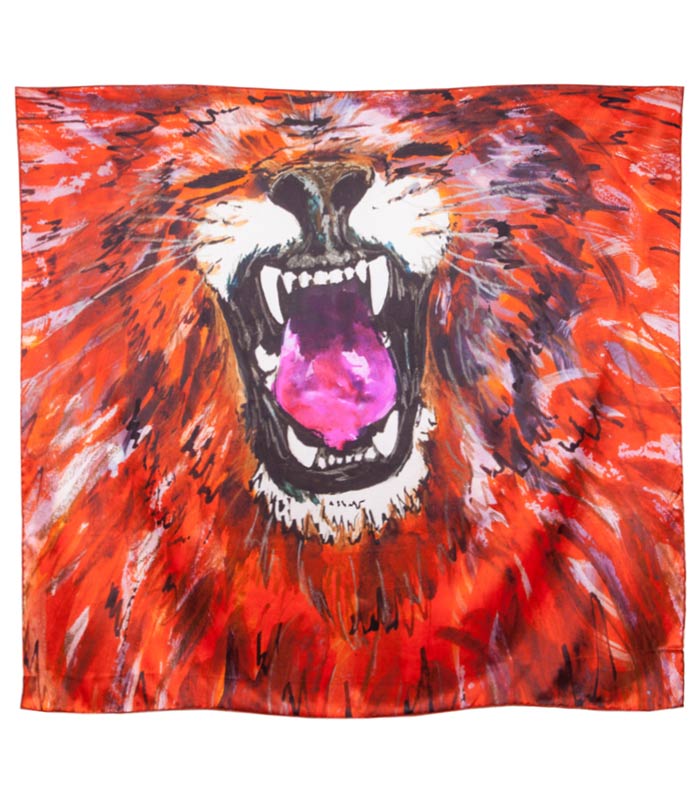 Anna Katharine Lion Silk Scarf 2