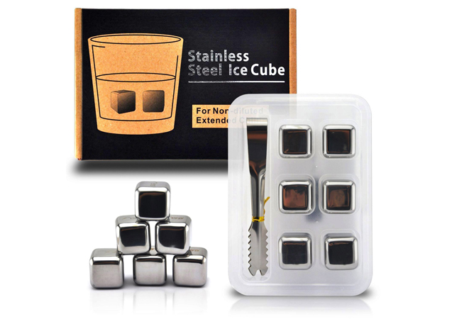 Stainless steel whiskey stones for the man that knows Scotch. Get these at just $15 on [link href='http://www.amazon.com/Edition-Stainless-Whiskey-Chilling-Reusable/dp/B00EWAWZAC/ref=sr_1_10?s=home-garden&ie=UTF8&qid=1423126711&sr=1-10&keywords=whiskey+stones' target='_blank']Amazon[/link].