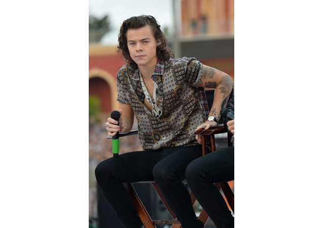 Harry came back in a 70s-inspired outfit to NBC's Today Show in 2014 to introduce their new album 'Four.'