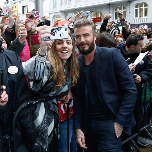 David Beckham Poses for Selfies with Fans